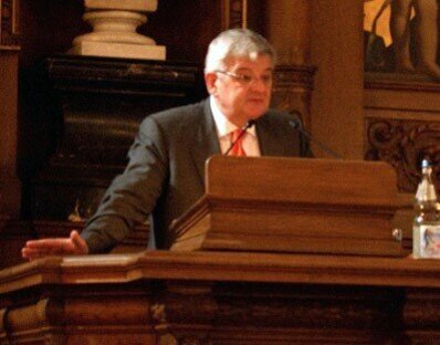Joschka Fischer bei seiner Rede in der Aula der Alten Universität